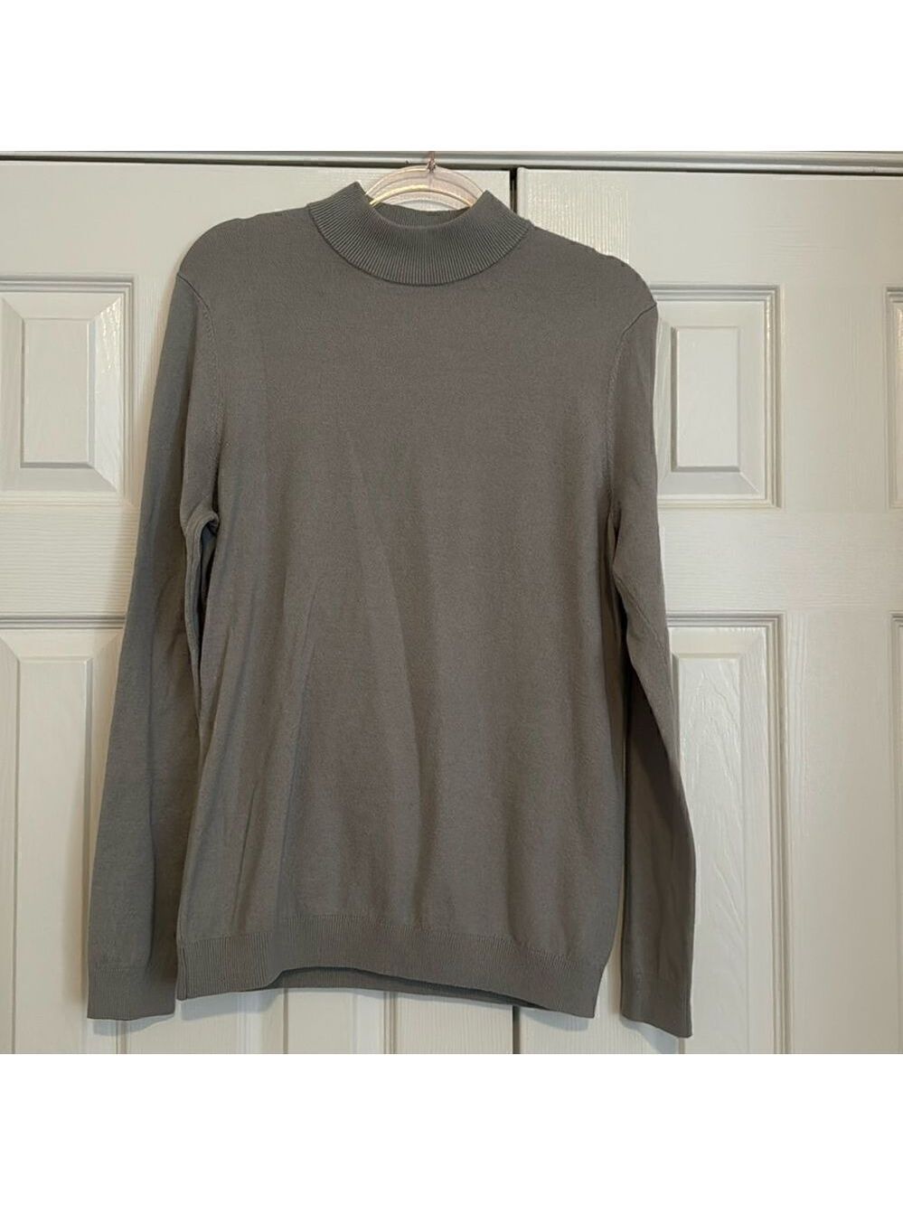 Open Edit Mock Neck Sweater Grey